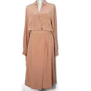Beautiful Vince Rust Pink Silk Shirt Dress